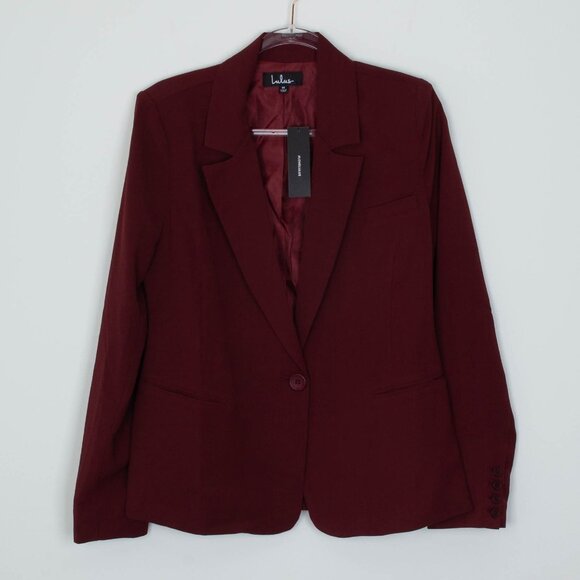 NWT Lulus Womens Suit and Score Single Breasted Blazer Size M Red Preppy Career - Picture 2 of 9